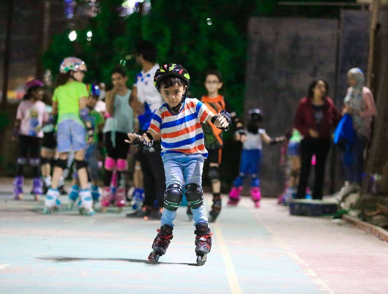 A young skater gliding